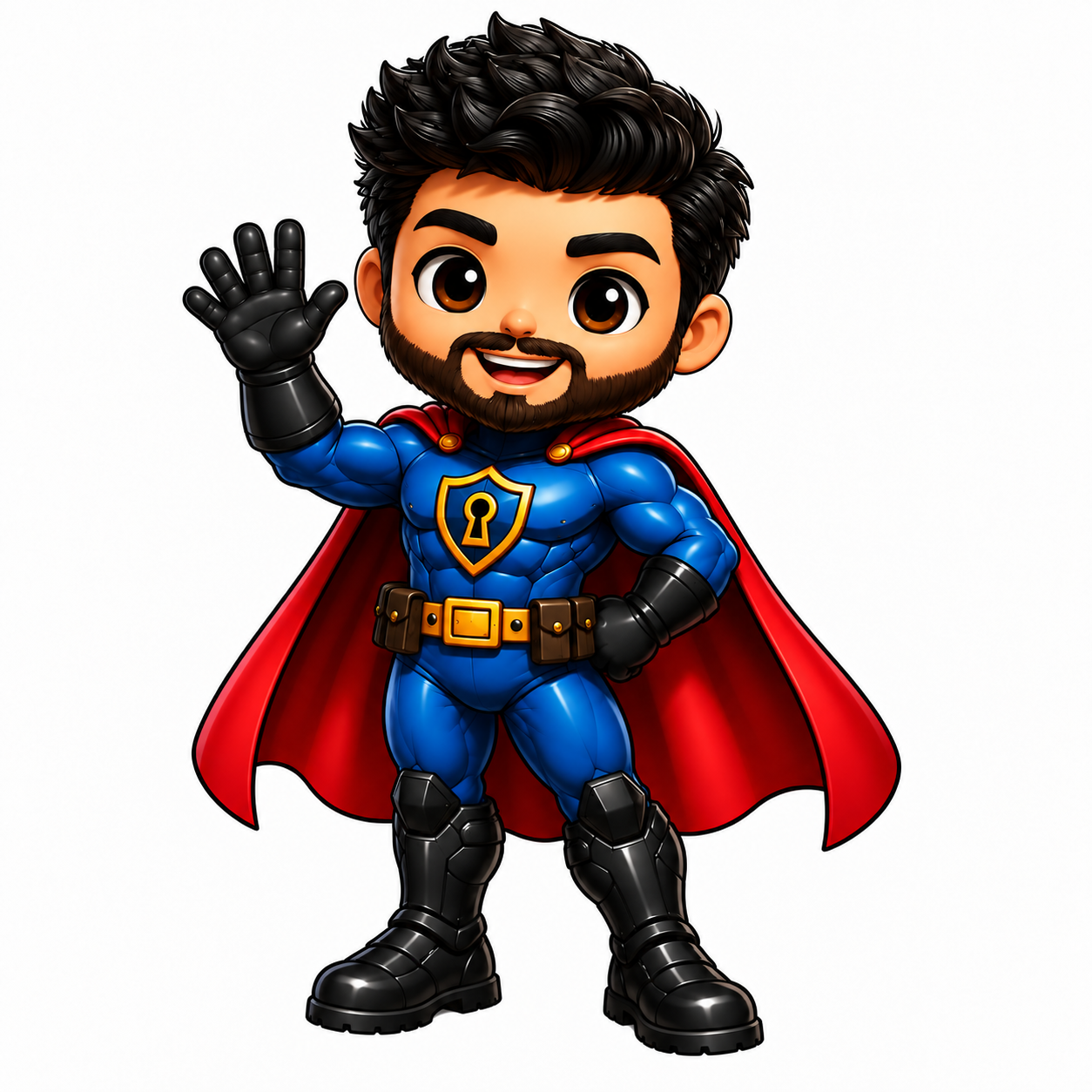 Hero waving hello